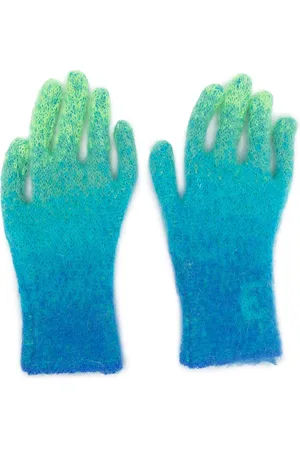 ERL Logo-intarsia gradient knitted gloves