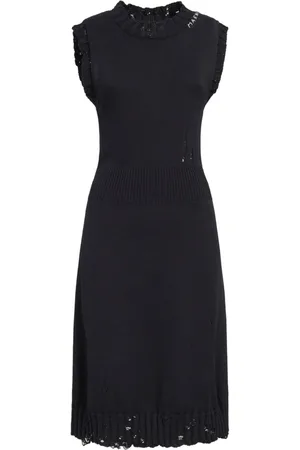 Marni Distressed-effect knitted cotton dress