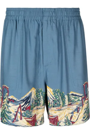 BODE Beaded graphic-print deck shorts