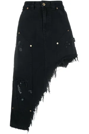 Vaquera Workwear distressed asymmetric-hem skirt