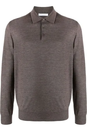 Cruciani Fine-knit long-sleeved polo shirt