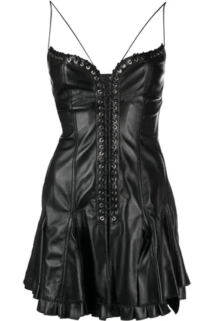 Ludovic De Saint Sernin Cleavage eyelet lace-up dress