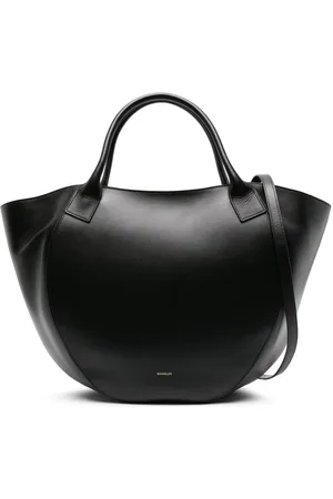 Wandler Mia logo-print leather tote bag