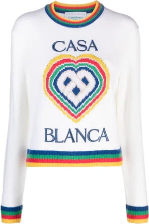 Casablanca Heart logo-intarsia bouclé jumper