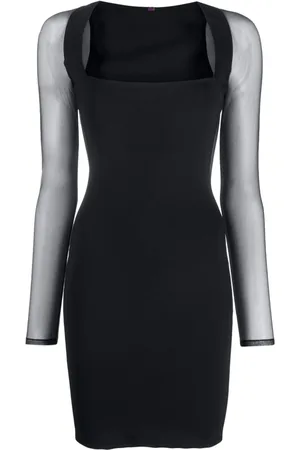 MAISON CLOSE Square-neck long-sleeve dress