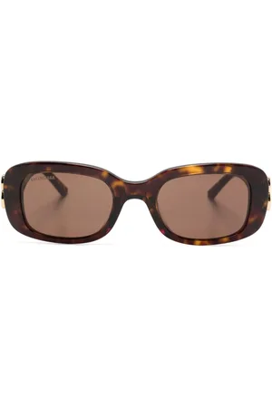 Balenciaga Dinasty tortoiseshell rectangle-frame sunglasses