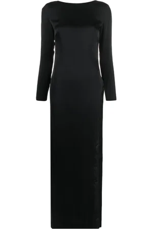 MAISON CLOSE Satin V-back maxi dress