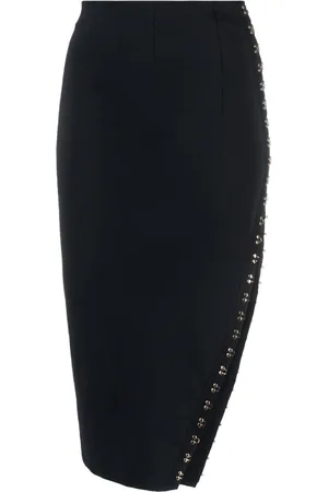 MAISON CLOSE Mid-rise hook-fastening midi skirt