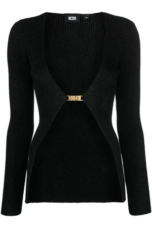 GCDS Logo-lettering lurex cardigan