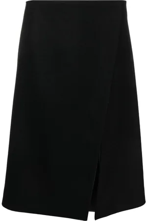 Stella McCartney Front-split felted A-line skirt