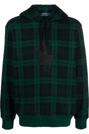 Ralph Lauren Tartan-print logo-patch hoodie
