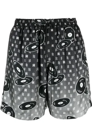 AMIRI Falling Records silk shorts