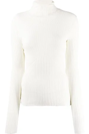ANDREADAMO Ribbed-knit hoodie top