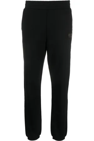 EA7 Logo-print cropped track pants