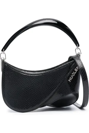 MUGLER Logo-plaque leather shoulder bag
