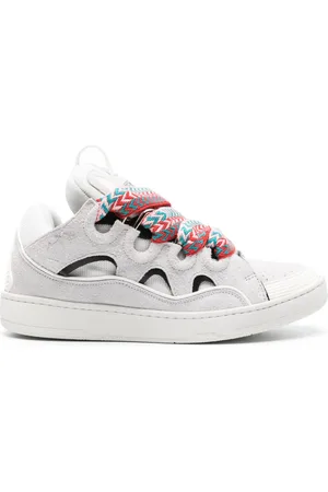 Lanvin Curb panelled suede sneakers