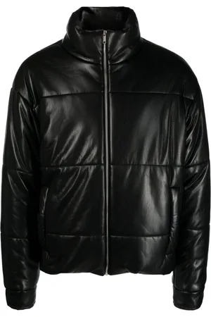 Nanushka Marron faux-leather puffer jacket