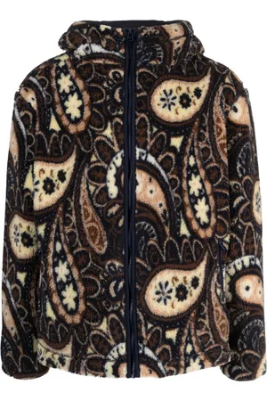 Drôle de Monsieur Paisley-print faux-shearling jacket