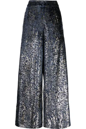 BIYAN Full-jacquard palazzo trousers