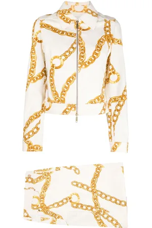 Céline 1990-2000s chain-link print skirt suit