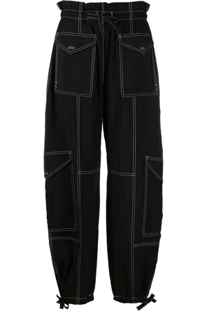 Ganni Paperbag-waist cargo trousers