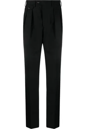 LARDINI Pressed-crease wool tailored trousers