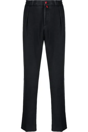 Kiton Logo-patch straight-leg trousers