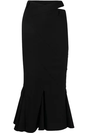 ANDREADAMO Flared-hem flannel midi skirt