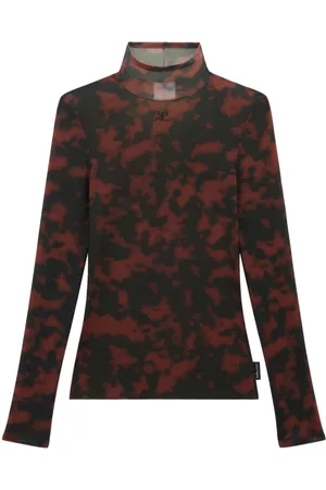 Courrèges Tortoiseshell-effect mock neck top