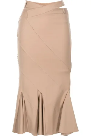 ANDREADAMO Flared-hem flannel midi skirt