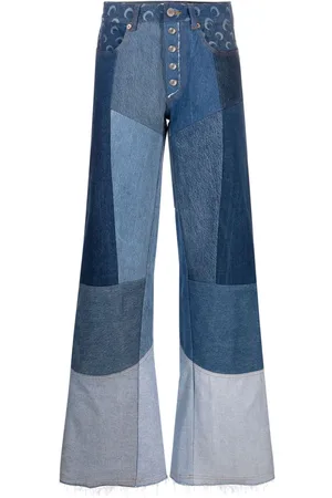 Marine Serre Regenerated patchwork flared jeans