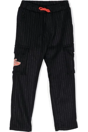 Kenzo Tod logo-patch pinstripe-pattern trousers