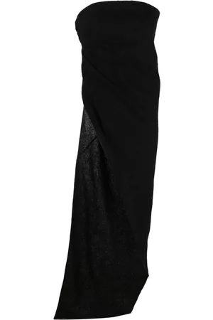 Rick Owens Strapless asymmetric virgin wool top
