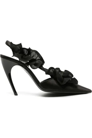 Nensi Dojaka 115mm ruffle-detail satin pumps