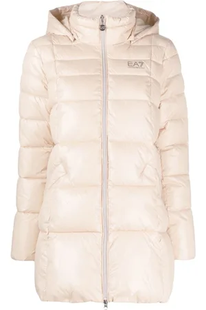 EA7 Logo-print hooded padded jacket