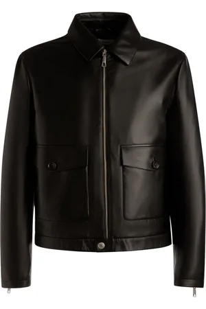 Bally Cargo-pockets leather bomber jacket