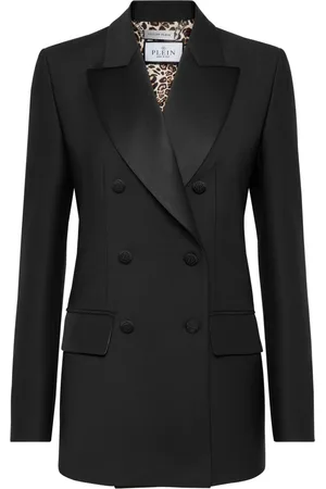 Philipp Plein Crystal-embellished skull double-breasted blazer