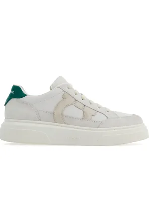 Salvatore Ferragamo Gancini-patch calfskin sneakers
