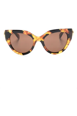 Gucci Logo-plaque cat eye-frame sunglasses