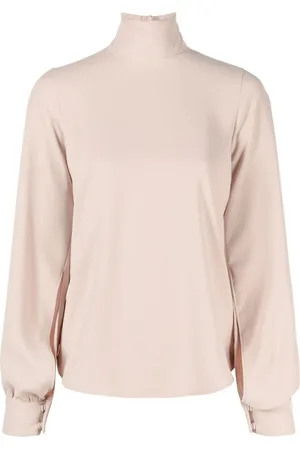 Nº21 Puff-sleeves crepe blouse