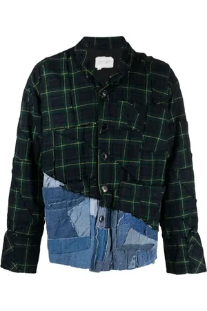 GREG LAUREN Patchwork cotton shirt jacket