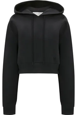Victoria Beckham Logo-embroidered cotton-blend hoodie