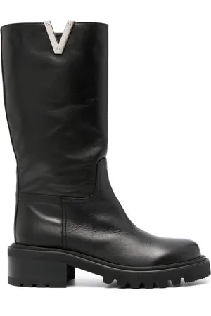 Via Roma 70mm Vlogo leather boots
