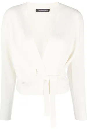 LORENA ANTONIAZZI Tied-waist cashmere cardigan