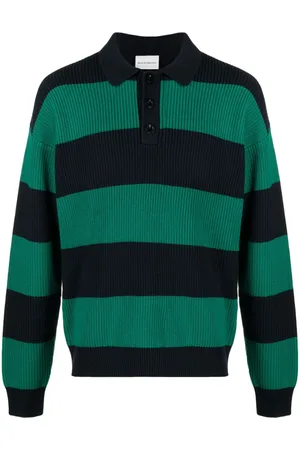 Drôle de Monsieur Ribbed-knit polo-collar jumper