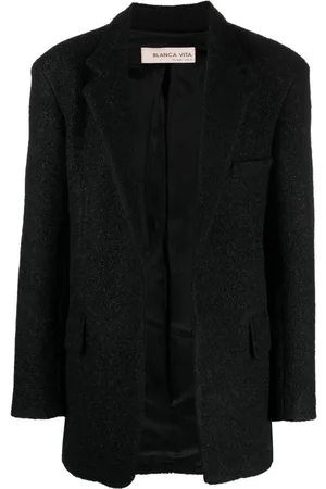 BLANCA Notched-lapels textured-finish blazer