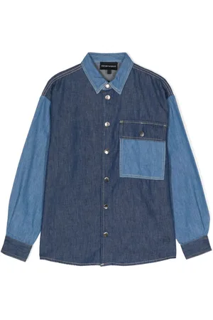 Emporio Armani Colour-block denim shirt