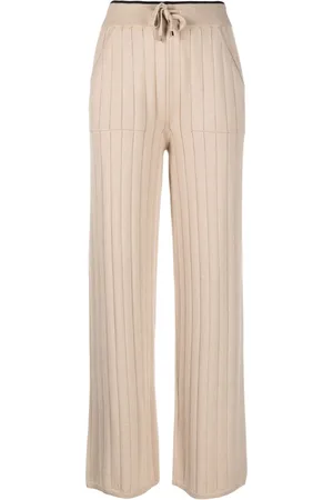 LORENA ANTONIAZZI Straight-leg ribbed-knit trousers