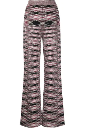 Missoni Patterned intarsia-knit flared trousers