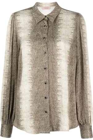 Twin-Set Lizard skin effect butotn-up shirt